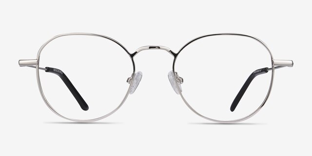 Cori Silver MetalEyeglass Frames from EyeBuyDirect, Front View