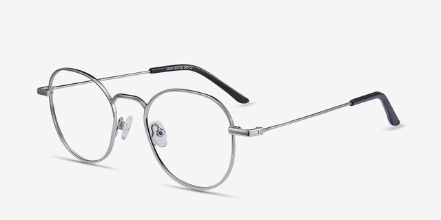 Cori Silver MetalEyeglass Frames from EyeBuyDirect, Angle View