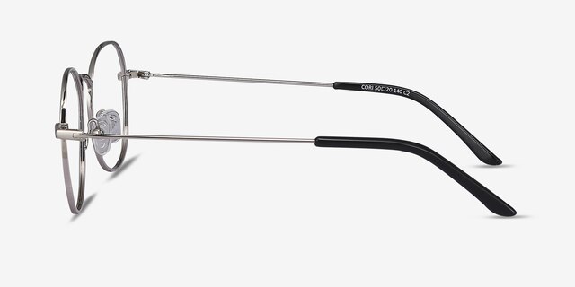 Cori Silver MetalEyeglass Frames from EyeBuyDirect, Side View