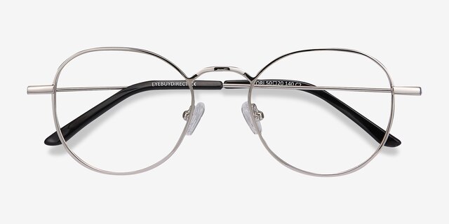 Cori Silver MetalEyeglass Frames from EyeBuyDirect, Closed View