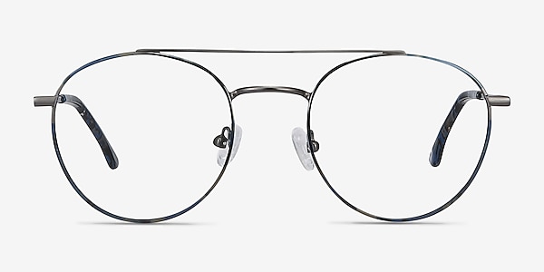 Earhart Blue Tortoise Metal Eyeglass Frames