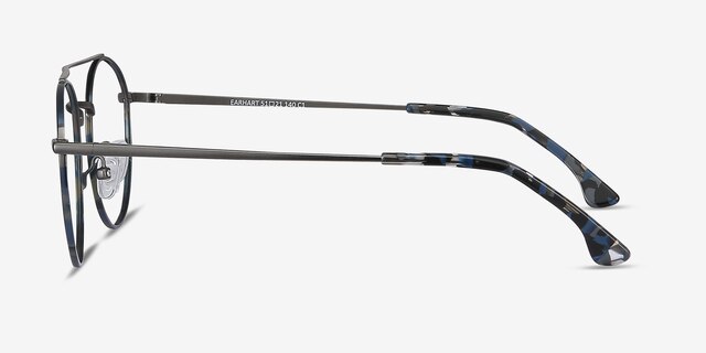 Earhart Blue Tortoise MetalEyeglass Frames from EyeBuyDirect, Side View