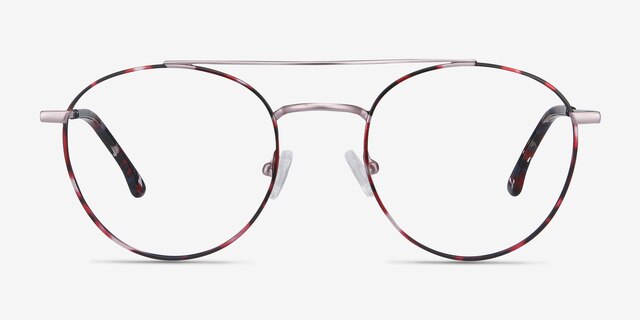 Earhart Red Tortoise MetalEyeglass Frames from EyeBuyDirect, Front View
