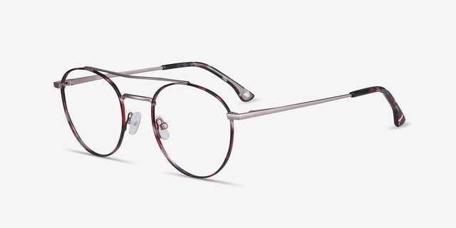 Earhart Red Tortoise MetalEyeglass Frames from EyeBuyDirect, Angle View