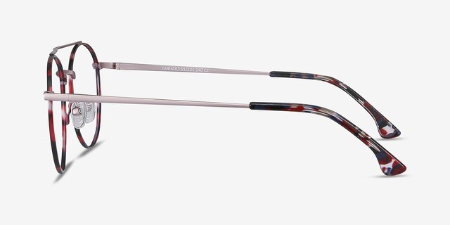 Earhart Red Tortoise MetalEyeglass Frames from EyeBuyDirect, Side View