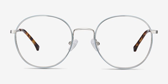 Progress Blue Silver MétalMontures de lunettes de vue d'EyeBuyDirect, Vue de Face