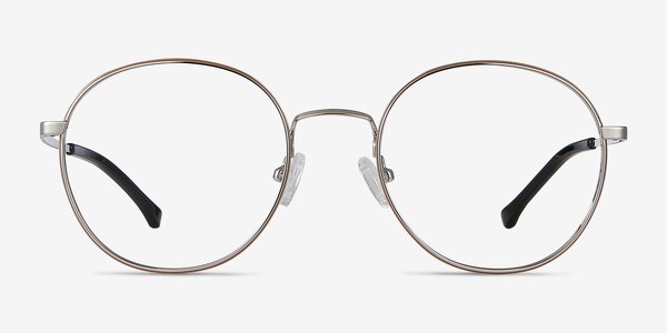 Progress Brown Silver Metal Eyeglass Frames