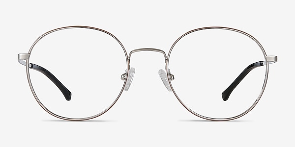 Progress Brown Silver Métal Montures de lunettes de vue