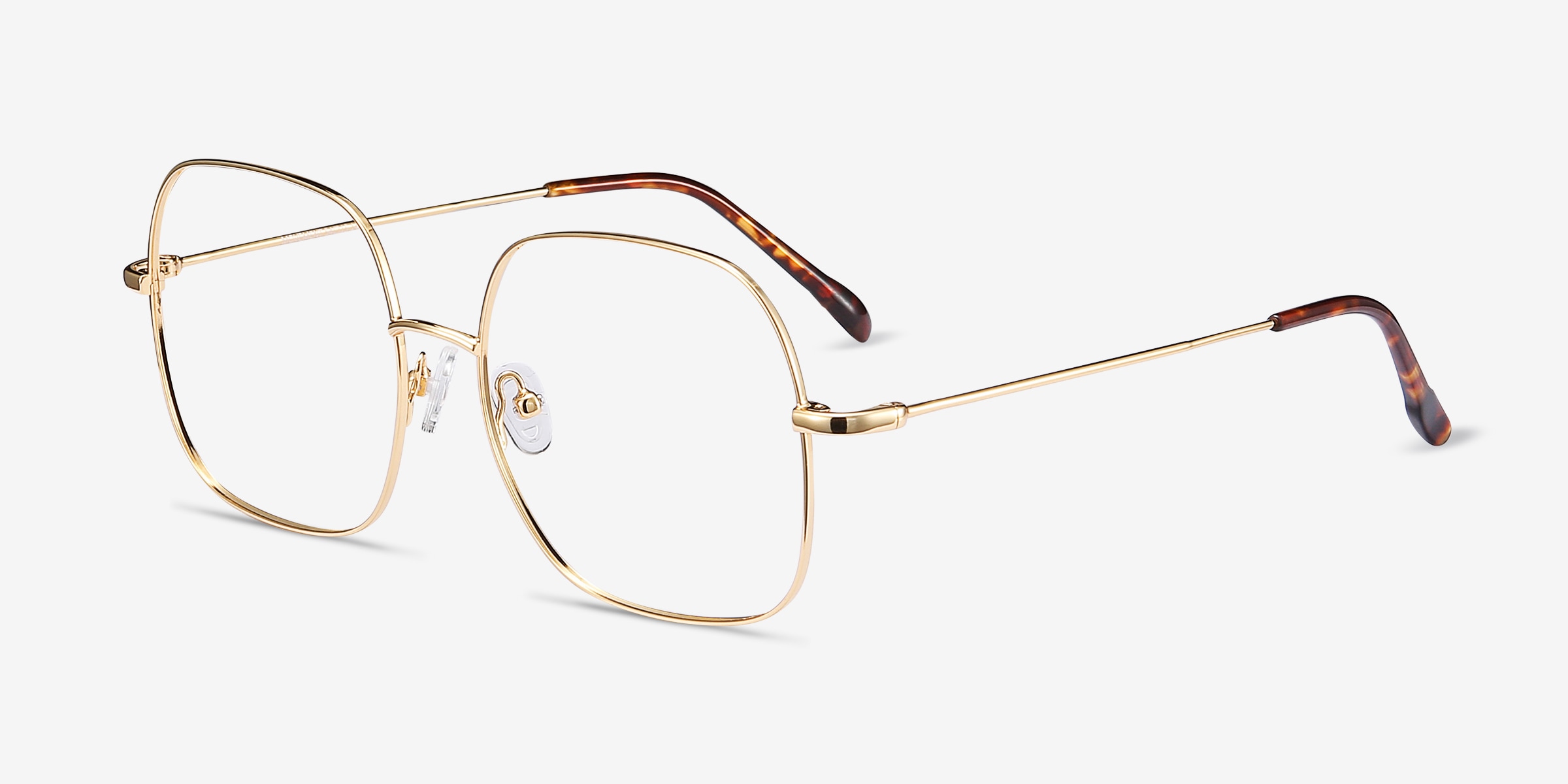 Gold frame square on sale glasses