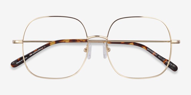 Movement Golden MetalEyeglass Frames from EyeBuyDirect, Closed View