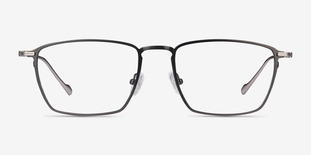 Wind Gunmetal MetalEyeglass Frames from EyeBuyDirect, Front View