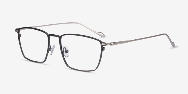 Wind Gunmetal MetalEyeglass Frames from EyeBuyDirect, Angle View