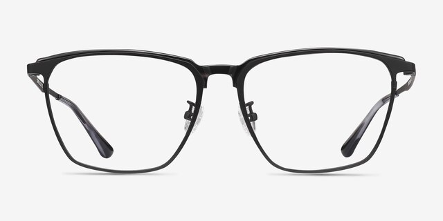 Squire Black AcetateEyeglass Frames from EyeBuyDirect, Front View