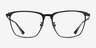 Squire Black AcetateEyeglass Frames from EyeBuyDirect, Front View