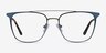 Contact Blue MetalEyeglass Frames from EyeBuyDirect, Front View