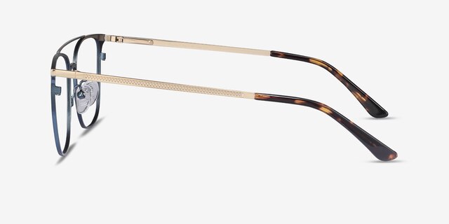 Contact Blue MetalEyeglass Frames from EyeBuyDirect, Side View