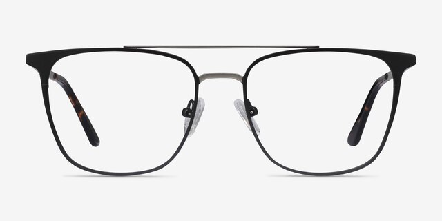 Contact Black MetalEyeglass Frames from EyeBuyDirect, Front View