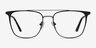 Contact Black MetalEyeglass Frames from EyeBuyDirect, Front View