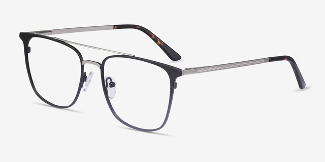 Contact Black MetalEyeglass Frames from EyeBuyDirect, Angle View