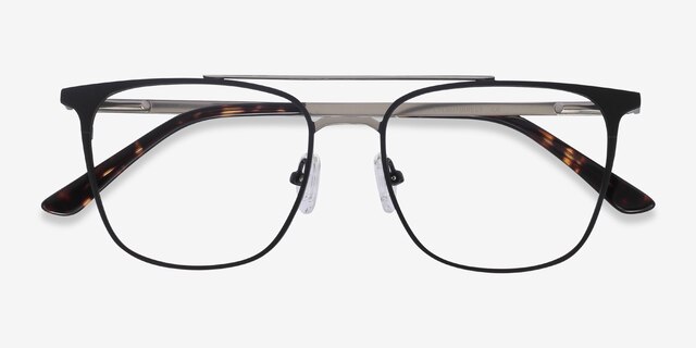 Contact Black MetalEyeglass Frames from EyeBuyDirect, Closed View