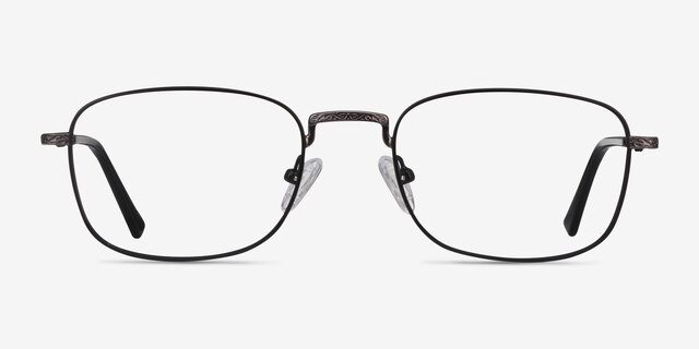 Tampa Black MetalEyeglass Frames from EyeBuyDirect, Front View