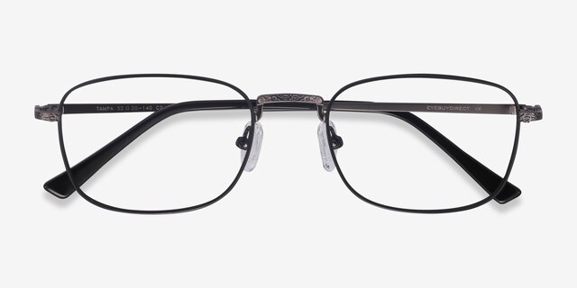 Tampa Black MetalEyeglass Frames from EyeBuyDirect, Closed View