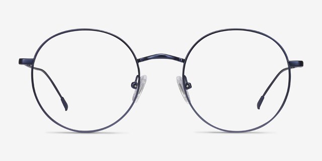 Dapper Navy MetalEyeglass Frames from EyeBuyDirect, Front View