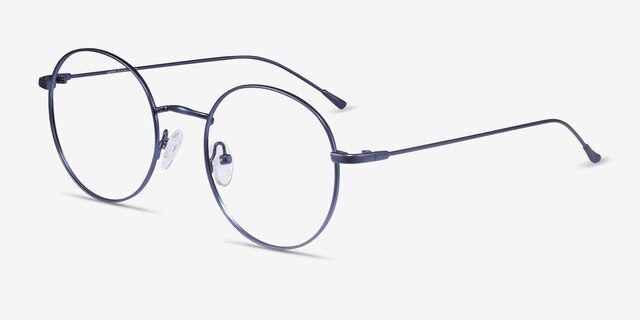 Dapper Navy MetalEyeglass Frames from EyeBuyDirect, Angle View