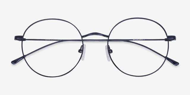 Dapper Navy MetalEyeglass Frames from EyeBuyDirect, Closed View