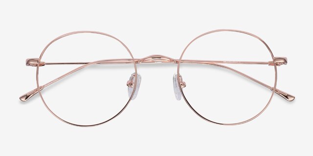Dapper Rose Gold MetalEyeglass Frames from EyeBuyDirect, Closed View