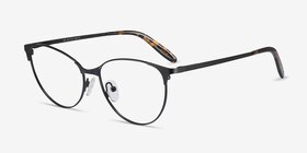 Sisi Noir Métal Montures de lunettes de vue d'EyeBuyDirect, Vue d'Angle