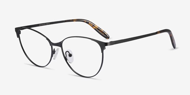 Sisi Black MetalEyeglass Frames from EyeBuyDirect, Angle View