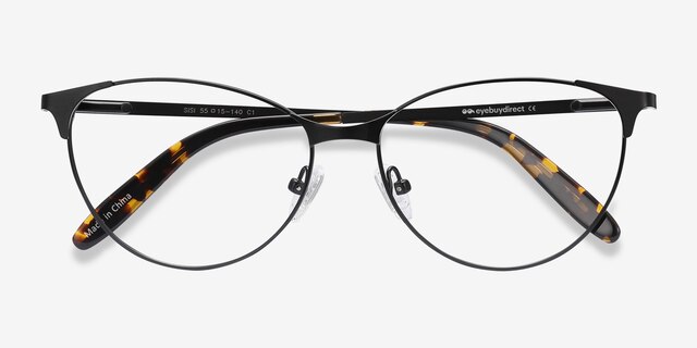 Sisi Black MetalEyeglass Frames from EyeBuyDirect, Closed View