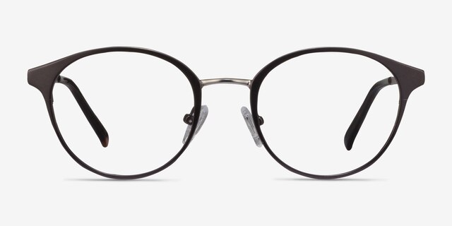 Broadway Gunmetal MetalEyeglass Frames from EyeBuyDirect, Front View