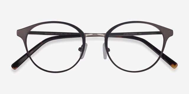 Broadway Gunmetal MetalEyeglass Frames from EyeBuyDirect, Closed View