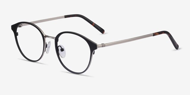 Broadway Black MetalEyeglass Frames from EyeBuyDirect, Angle View