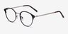 Broadway Black MetalEyeglass Frames from EyeBuyDirect, Angle View