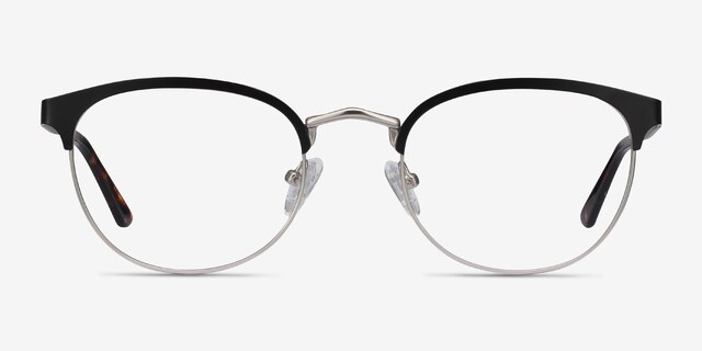The Works Black MetalEyeglass Frames from EyeBuyDirect, Front View