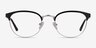 The Works Black MetalEyeglass Frames from EyeBuyDirect, Front View