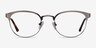 The Works Gunmetal MetalEyeglass Frames from EyeBuyDirect, Front View