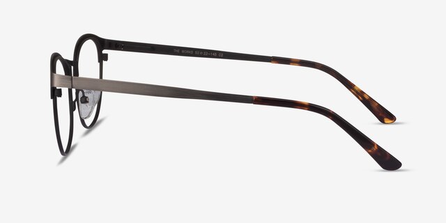 The Works Gunmetal MetalEyeglass Frames from EyeBuyDirect, Side View