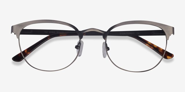 The Works Gunmetal MetalEyeglass Frames from EyeBuyDirect, Closed View