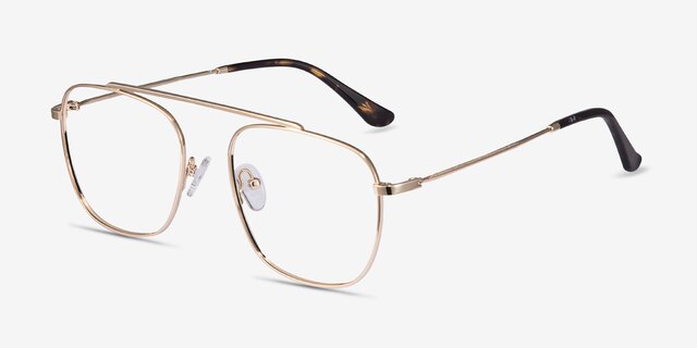 Moxie Doré MétalMontures de lunettes de vue d'EyeBuyDirect, Vue d'Angle
