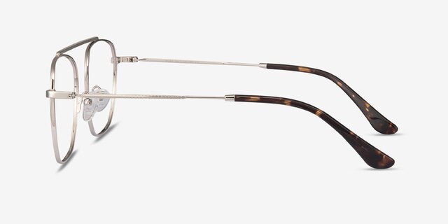 Moxie Silver MetalEyeglass Frames from EyeBuyDirect, Side View