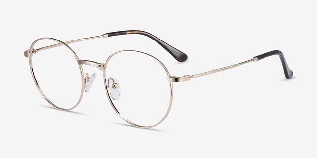 Bistro Golden MetalEyeglass Frames from EyeBuyDirect, Angle View