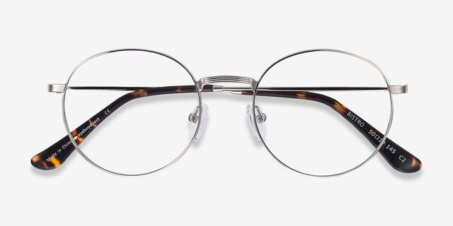 Bistro Argenté MétalMontures de lunettes de vue d'EyeBuyDirect, Vue Rapprochée