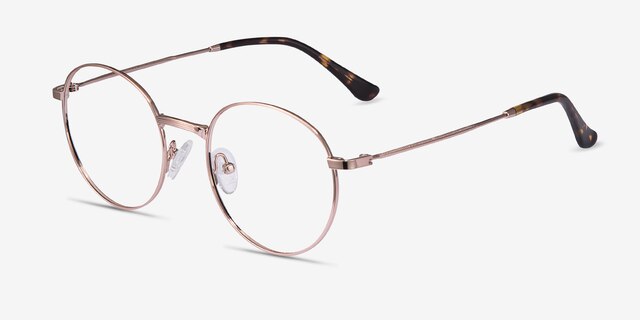 Bistro Rose Gold MetalEyeglass Frames from EyeBuyDirect, Angle View