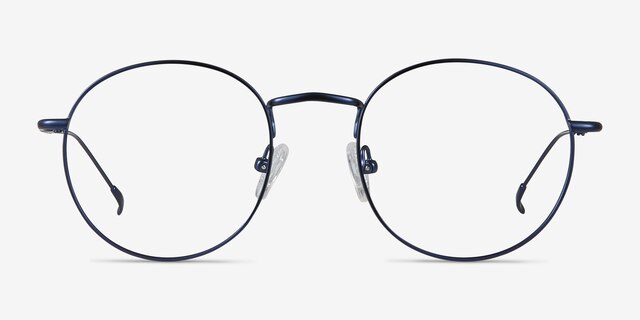 Novel Navy MetalEyeglass Frames from EyeBuyDirect, Front View