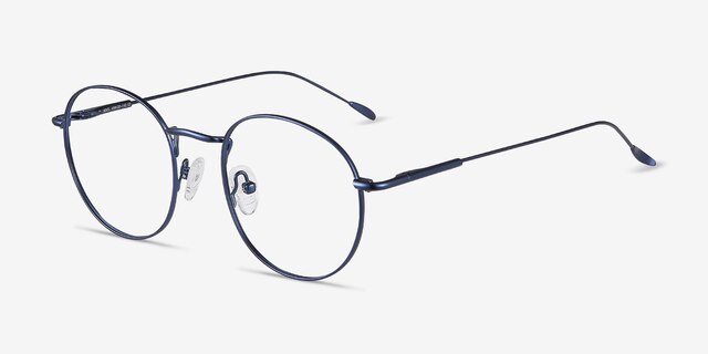 Novel Navy MetalEyeglass Frames from EyeBuyDirect, Angle View
