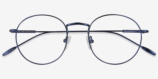 Novel Navy MetalEyeglass Frames from EyeBuyDirect, Closed View